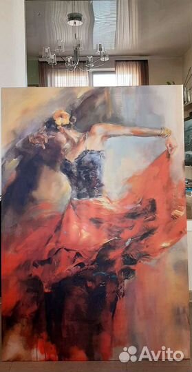 Большая картина. Фламенко. Холст 1х1,5