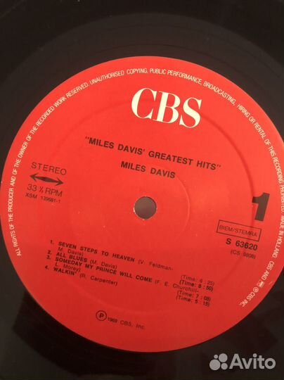 Miles Davis – Miles Davis' Greatest Hits 1969, UK