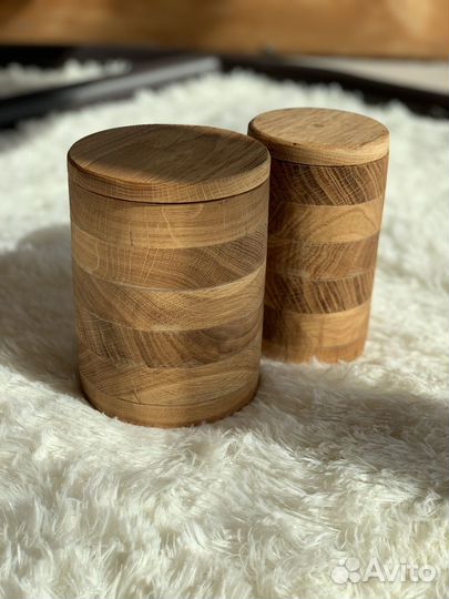 Ёмкости под сыпучие продукты из массива дуба