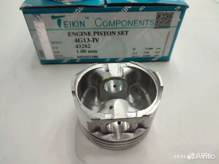 Поршни Mitsubishi двс - 1,3 4G13 ремонт +1,00