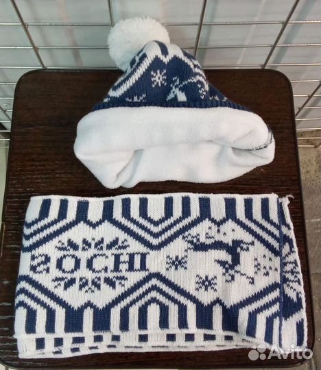 Сочи шапка с флисом + шарф зимняя Sochi Магазин