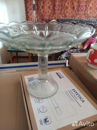 Ваза для фруктов на ножке СССР