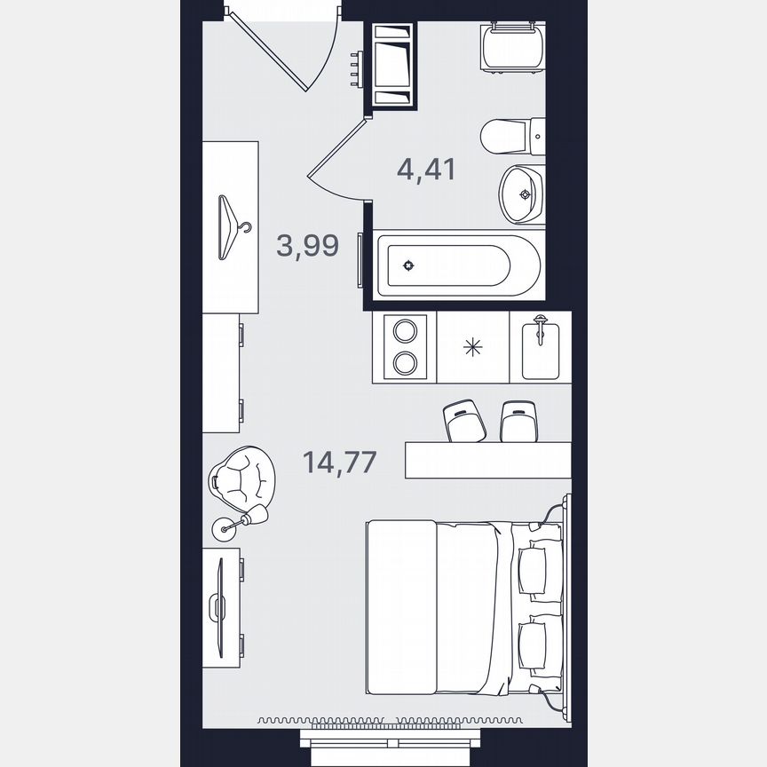Апартаменты-студия, 23,2 м², 11/24 эт.