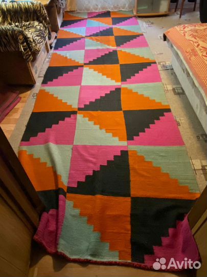 Дорожка самотканная из натуральной шерсти