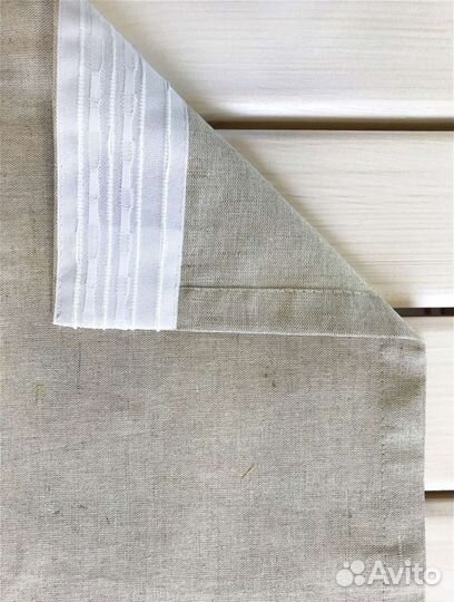 Штора льняная