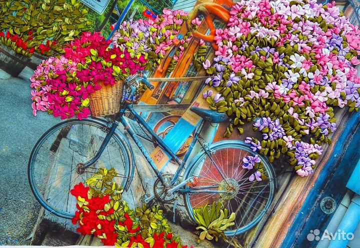 Картина вышитая лентами