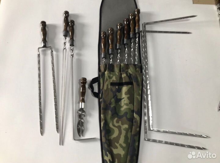 Набор шампуров в чехле из нержавейки