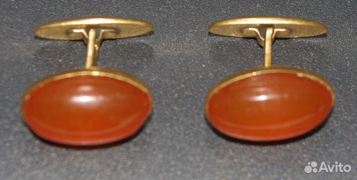 Запонки с янтарем Сделано в С.С.С.Р