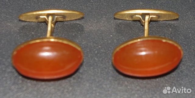 Запонки с янтарем Сделано в С.С.С.Р