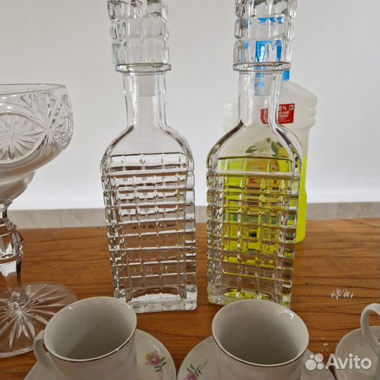 Хрустальная СССР посуда, бакал, ваза, кружки