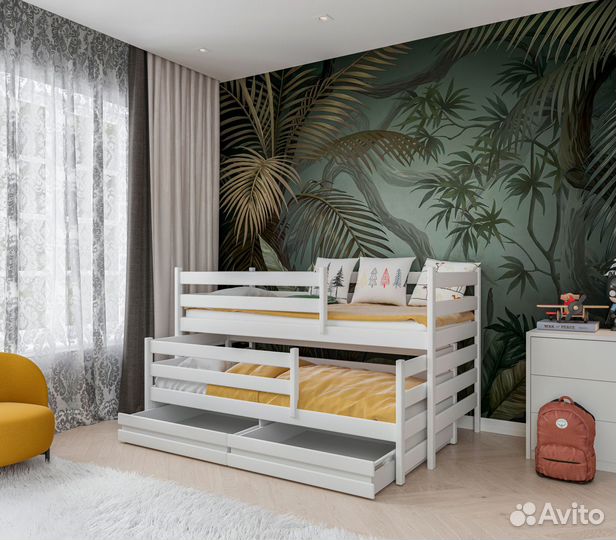 Двухъярусная кровать из березы