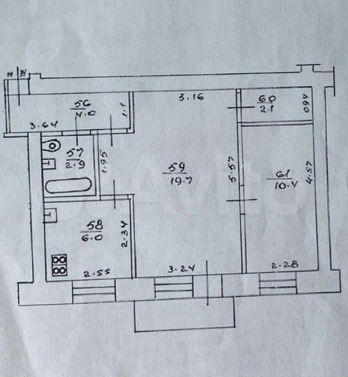 2-к. квартира, 45,1 м², 2/4 эт.