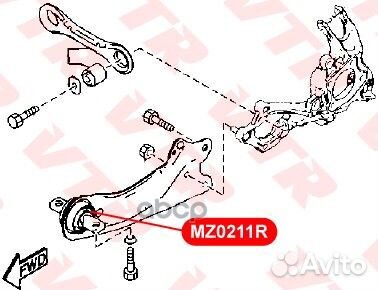 Сайлентблок рычага задней подвески MZ0211R VTR