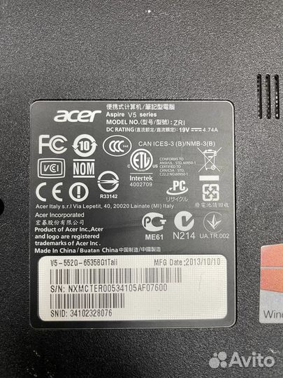 Acer V5-552g в разбор