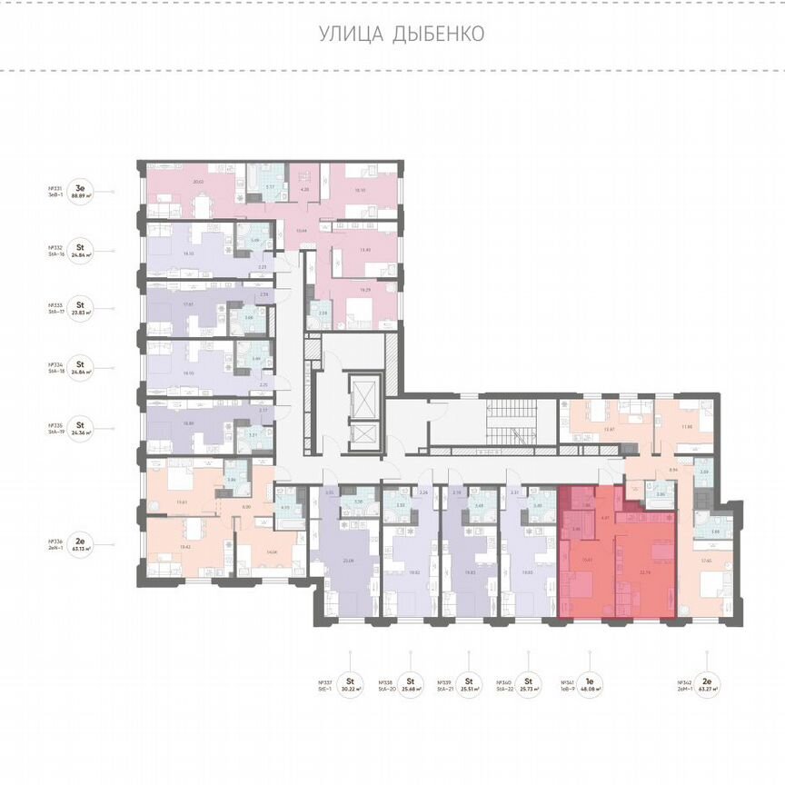 1-к. квартира, 48,1 м², 4/14 эт.