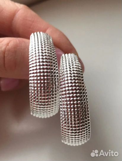 Серьги (крупные кольца) серебро