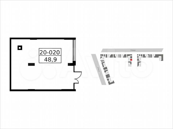 Аренда, торговое помещение площадью 48.9 кв.м