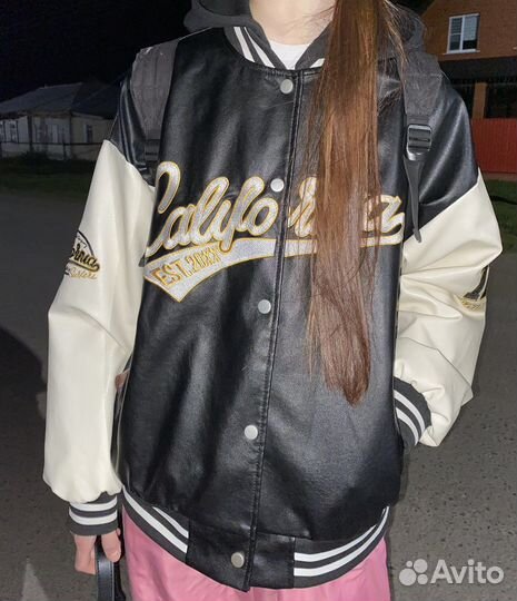 Бомбер кожаный