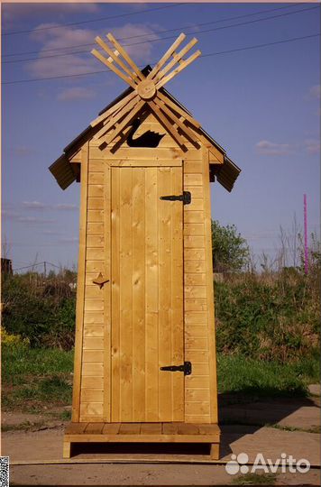 Уличный туалет деревянный PRO881