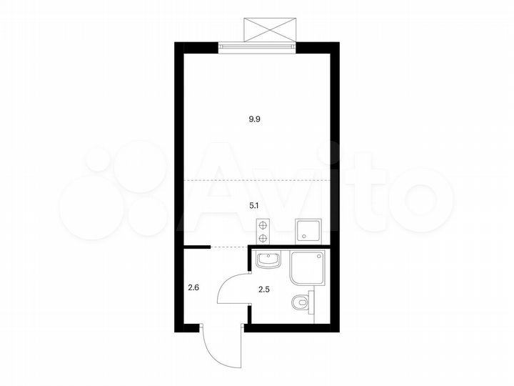 Квартира-студия, 20,1 м², 2/17 эт.