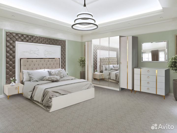 Кровать с мягким изголовьем