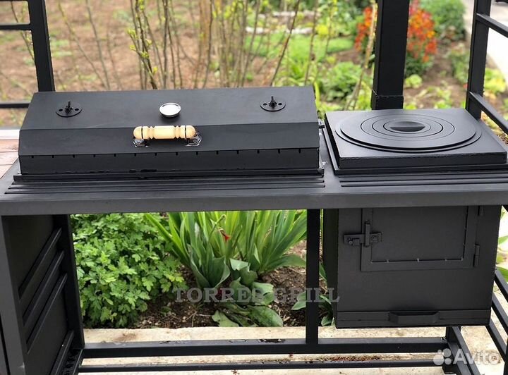 Мангал с крышей лофт