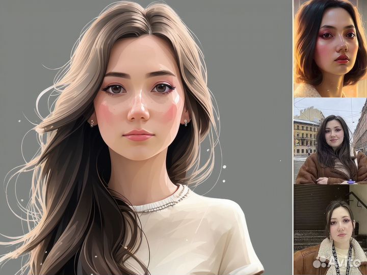 Портрет по фото, аватар нейросеть