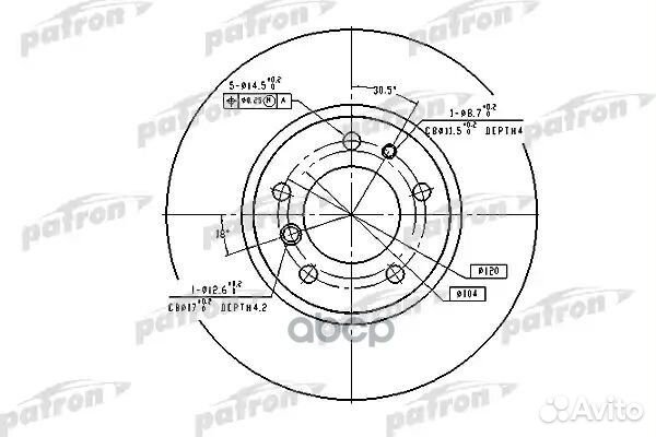 Patron Диск тормозной передн BMW: 5 88-95, 5