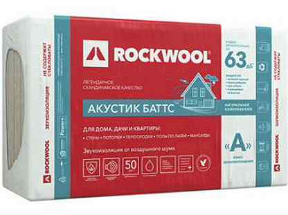 Rockwool Акустик Баттс 1000х600х100 мм 5 шт 45 кг