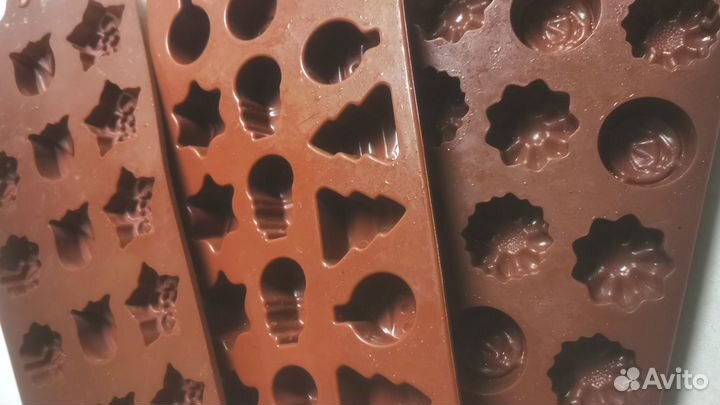 Формы силиконовые для льда и шоколада, 6шт