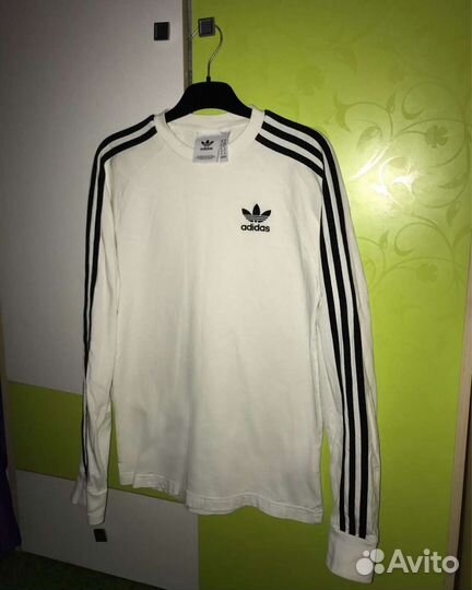 Спортивная белая кофта, лонгслив Adidas оригинал