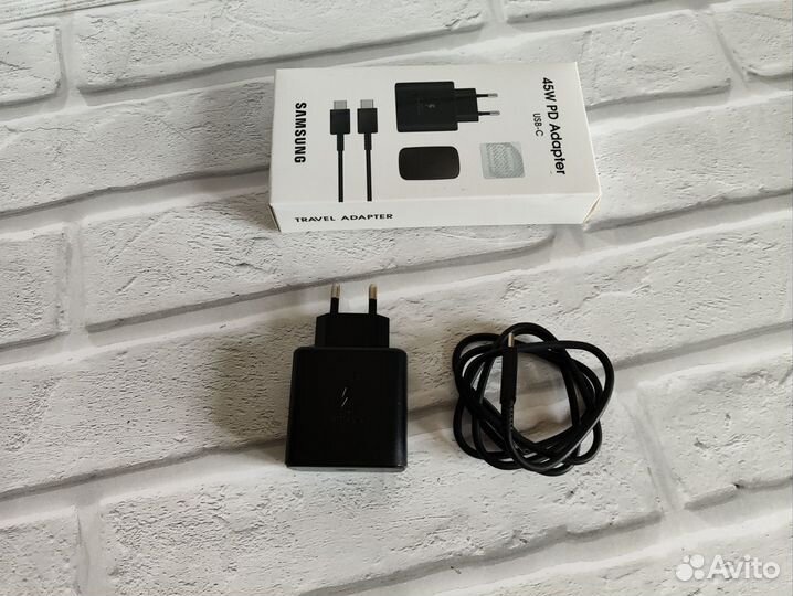 Быстрая зарядка Samsung 45w PD Adapter блок+кабель