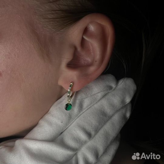 Серьги из серебра 925 с камнем