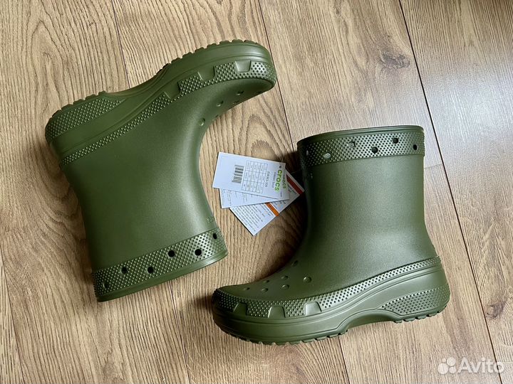 Crocs новые резиновые сапоги Classic Boot Army 39