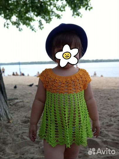 Туника пляжная на девочку 3-4 года