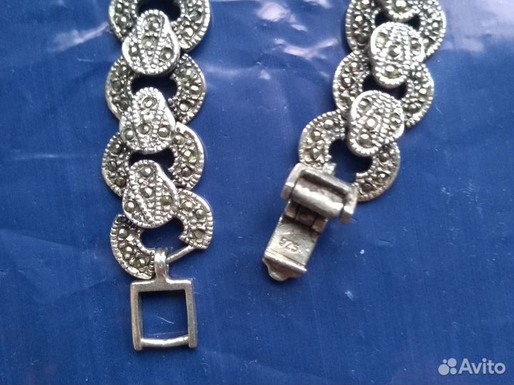 Серебряный браслет с марказитами