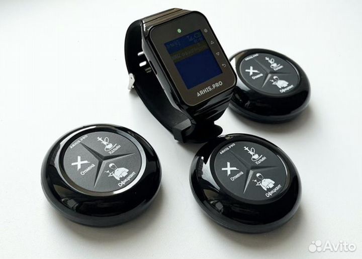 Кнопка вызова кальянщика Премиум и часы пейджер