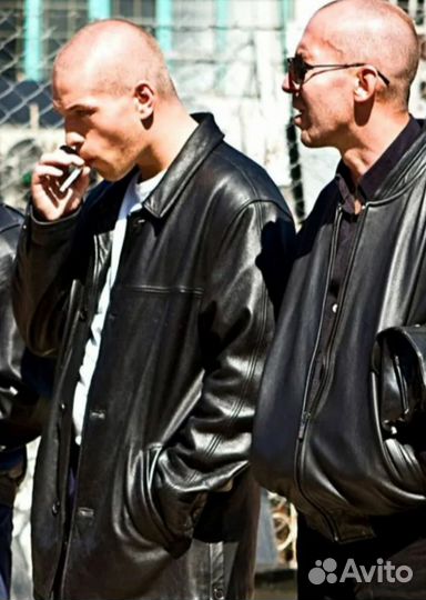 Винтажная кожаная куртка 90-х