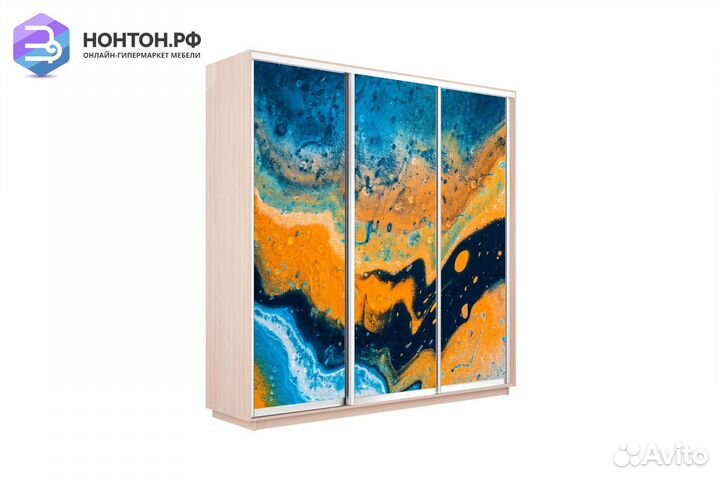 Шкаф-купе 3-х дверный Нонтон фото №1006 / дуб моло