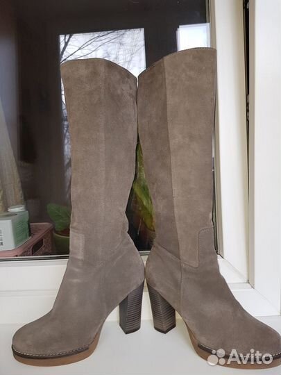 Сапоги осенние из натуральной замши, разм.39