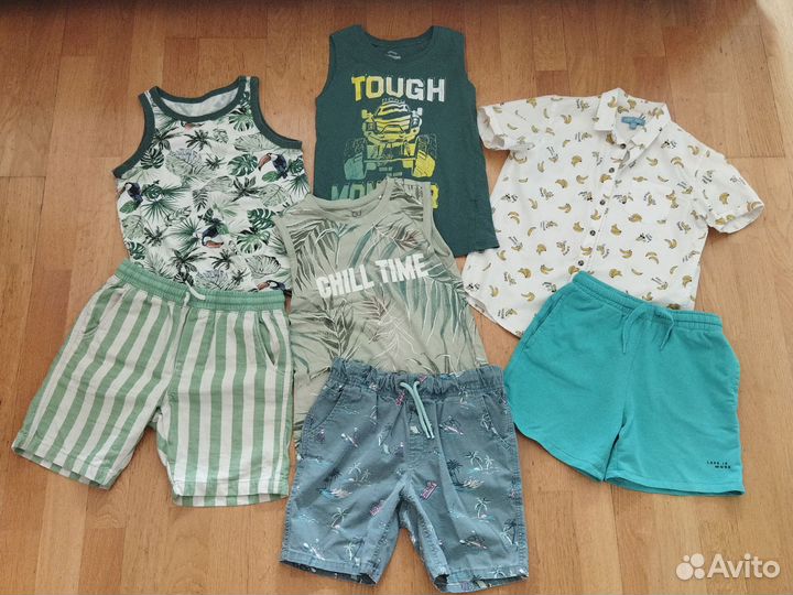 Шорты, майки, рубашка летние 134р