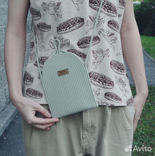 Сумка женская кросс боди из шнура