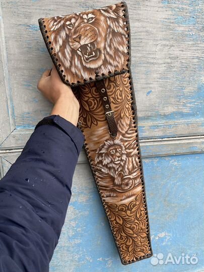 Набор шампуров в кожаном чехле