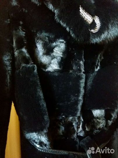 Шуба мутон + норка 44р