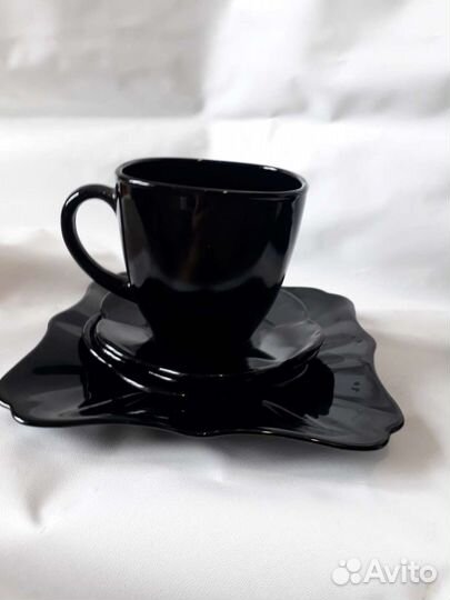 Черная посуда блюдца luminarc Франция