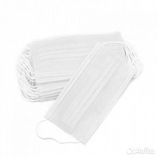 Маски медицинские одноразовые трехслойные