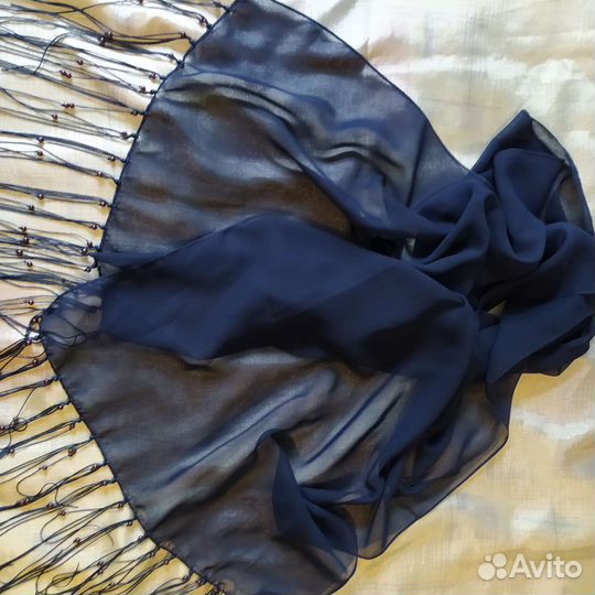 Палантин шифон бахрома