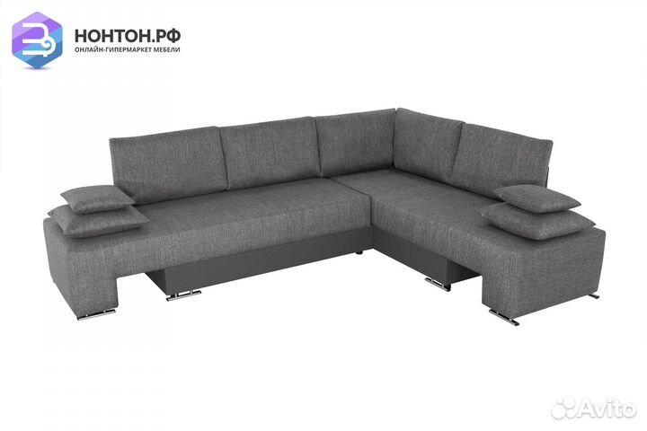 Диван угловой трансформер Премьер серый