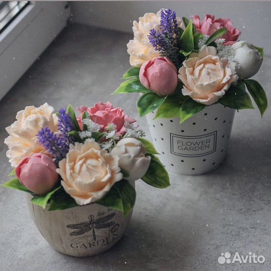 Набор из 3 силиконовых форм «Пионы»