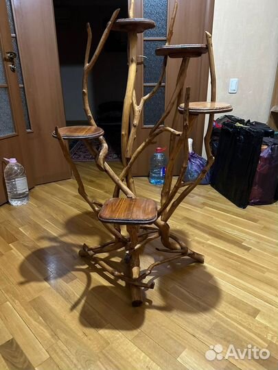 Подставка для цветов напольная деревянная